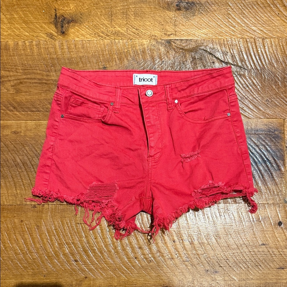 Trendy Boutique Red Jean Shorts